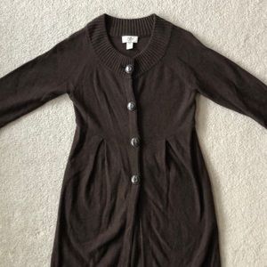 Ann Taylor Loft Brown Button Down Sweater - Small